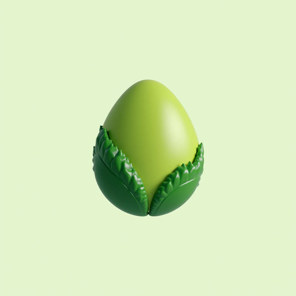 EiHaus Logo - Stilisiertes Ei-Symbol in frischem Grün, das Gesundheit und natürliche Ernährung repräsentiert