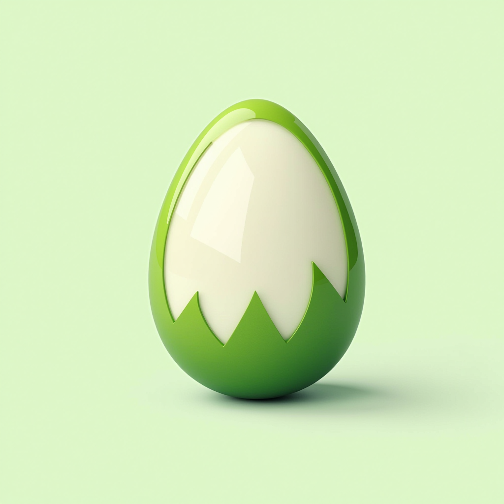 EiHaus Logo - Stilisiertes Ei-Symbol in frischem Grün, das Gesundheit und natürliche Ernährung repräsentiert